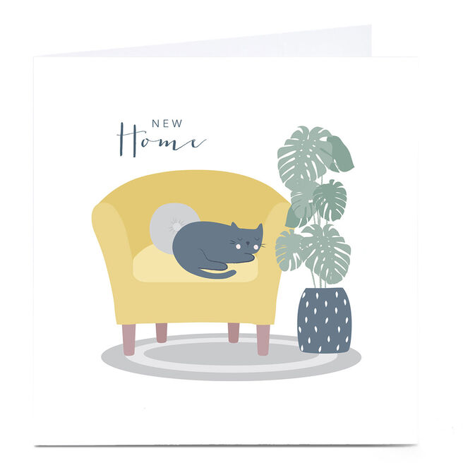 Personalised Klara Hawkins New Home Card - Cosy Cat