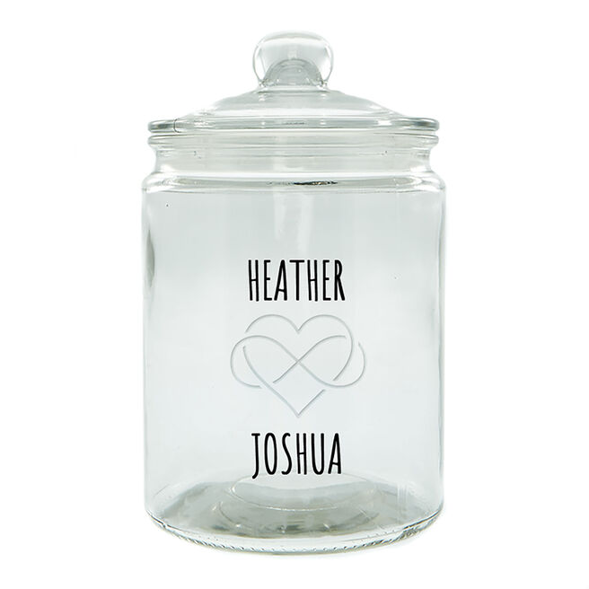 Personalised Glass Memory Jar - Infinity Heart