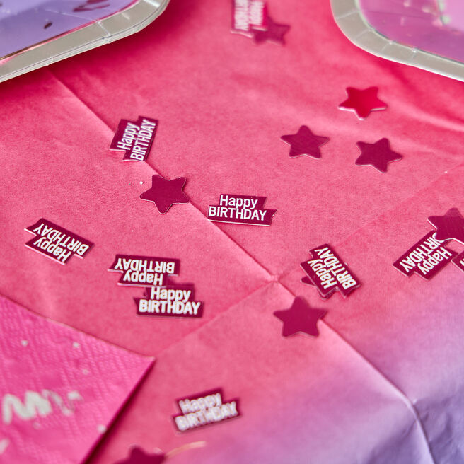 Happy Birthday Pink Table Confetti