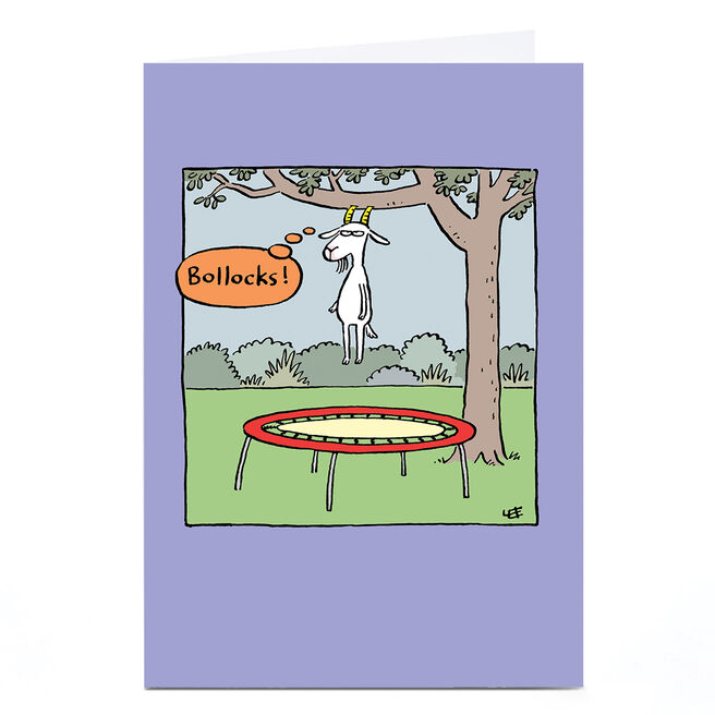 Personalised Lee Fearnley Card - Goat on A Trampoline