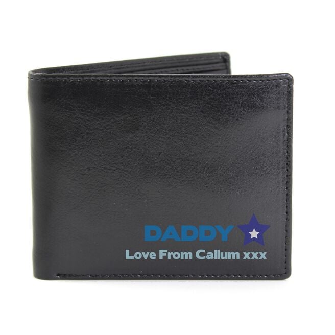 Personalised Blue World's Best Dad Leather Wallet