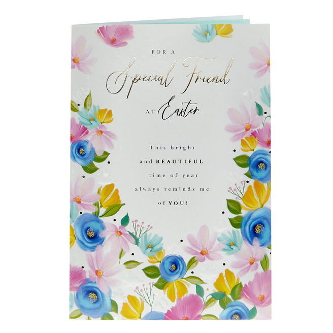 Friend Bright & Beautiful Floral Easter Card
