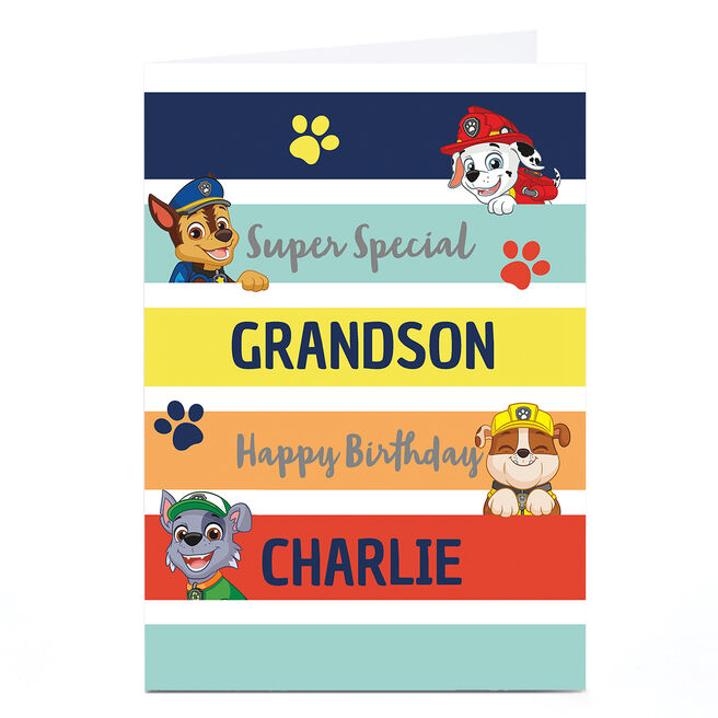 Personalised Paw Patrol Birthday Card - Rainbow Super Special