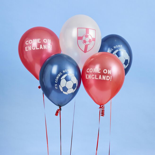 Come On England 12-Inch Latex Balloons - Pack of 5