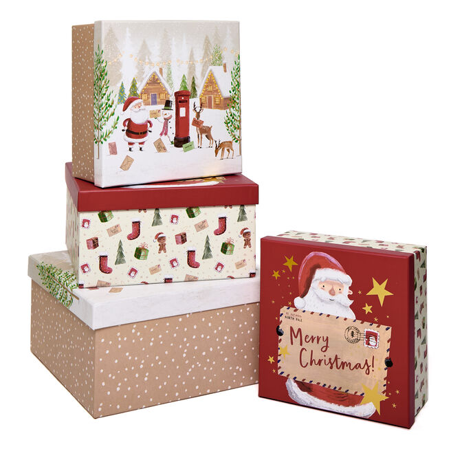 Letters to Santa Nested Christmas Gift Boxes - Pack of 4