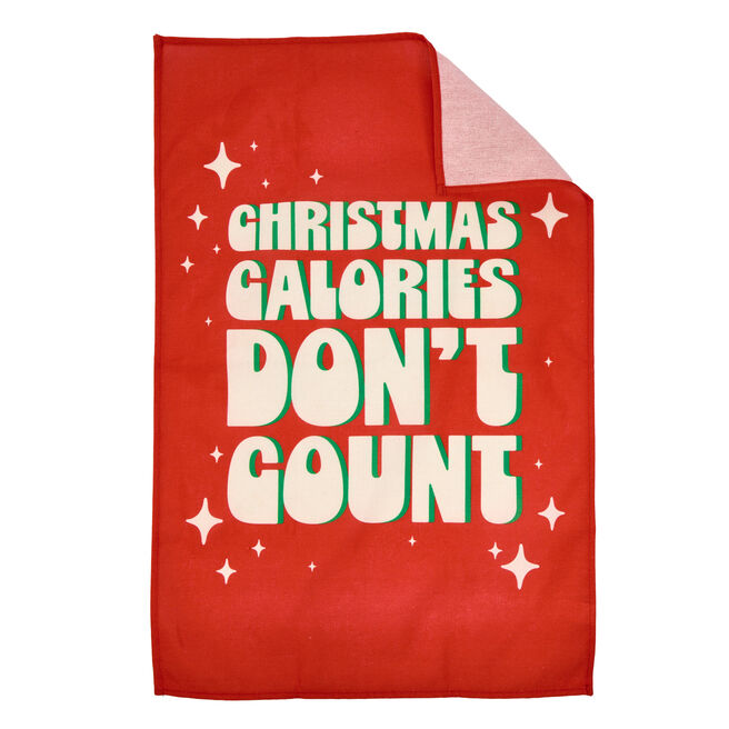 Christmas Calories Don't Count Tea Towel