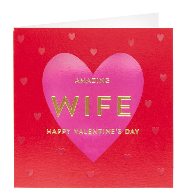 Amazing Wife Purple Heart Valentine's Day Card