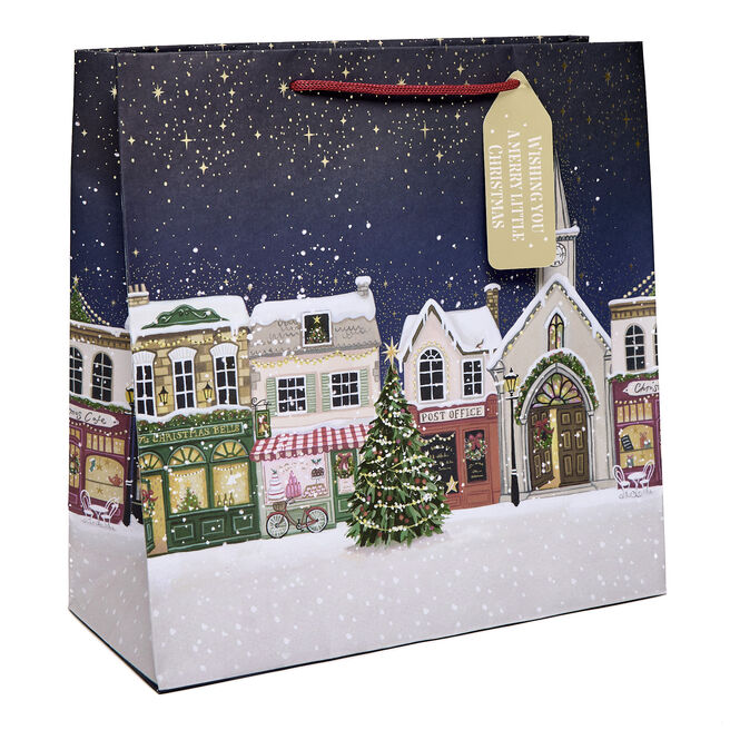 Winter Market Large Square Christmas Gift Bag