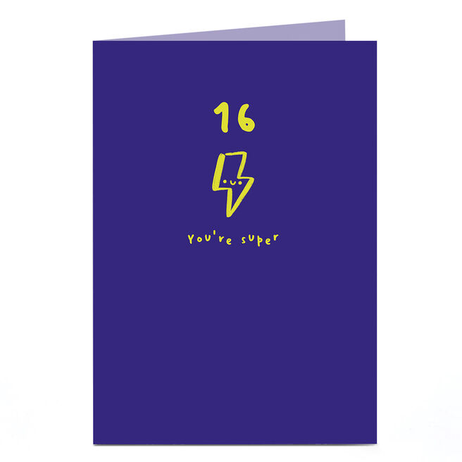 16th Birthday Card - Electric Lightning Bolt