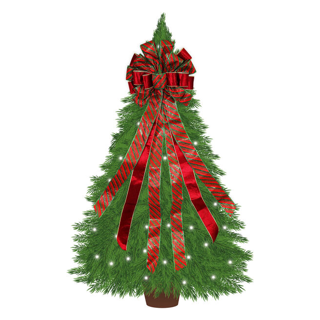 Large Red & Green Christmas Tree Bow