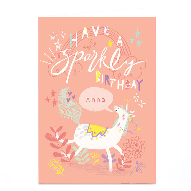 Personalised Jordan Wray Birthday Card - Sparkly 