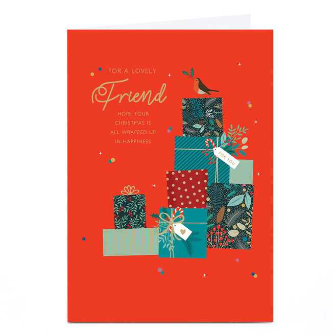 Christmas Card - Wrapped Up In Happiness, A Lovely Friend