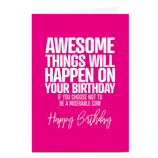 Personalised Punk Birthday Card - Awesome Things Will Happen