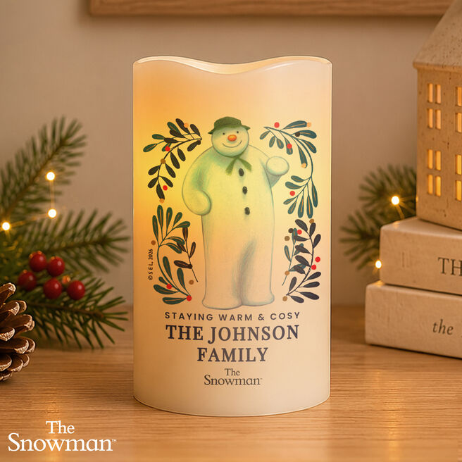 Personalised The Snowman Countdown to Christmas LED Candle