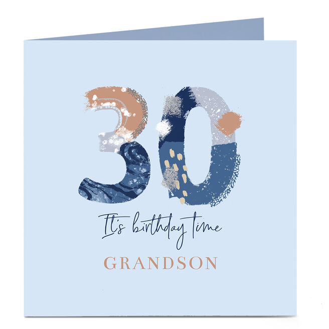 Personalised 30th Birthday Card - It's Birthday Time