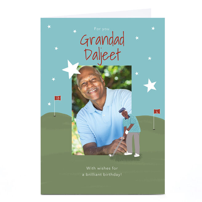 Photo Birthday Card - Golf, Grandad