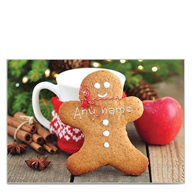 Personalised Christmas Card - Gingerbread Man