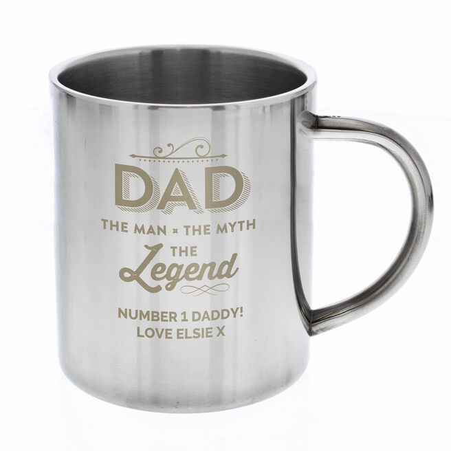 Personalised Steel Mug - Dad The Legend