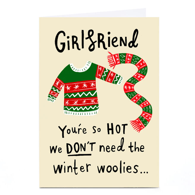 Personalised Stevie Studio Christmas Card - Winter Woolies, Girlfriend