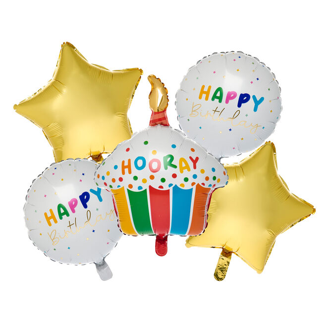Birthday Cake Balloon Bouquet - 5 Balloons