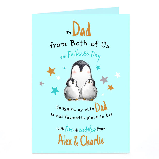 Personalised Father's Day Card - Penguin Dad, From Both Of Us