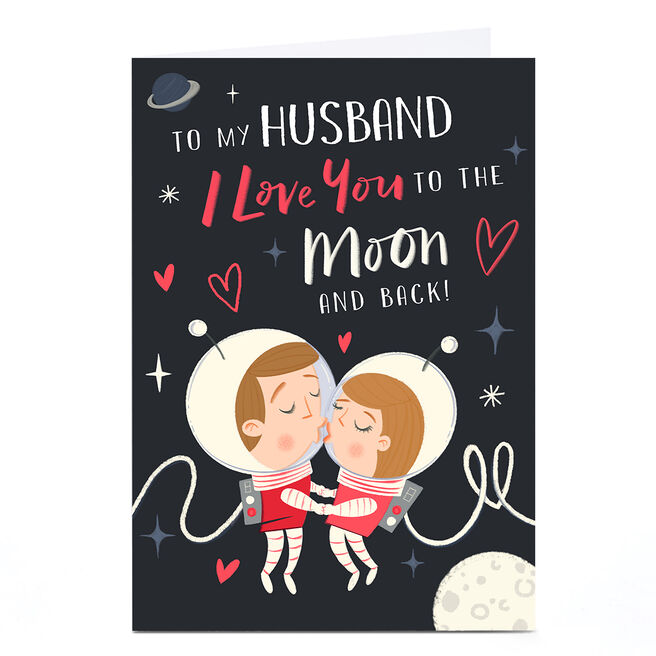 Personalised Dalia Clarke Valentine's Day Card - Husband Moon