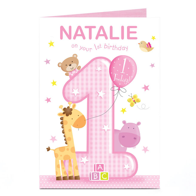 Personalised Birthday Card - Pink On Your First