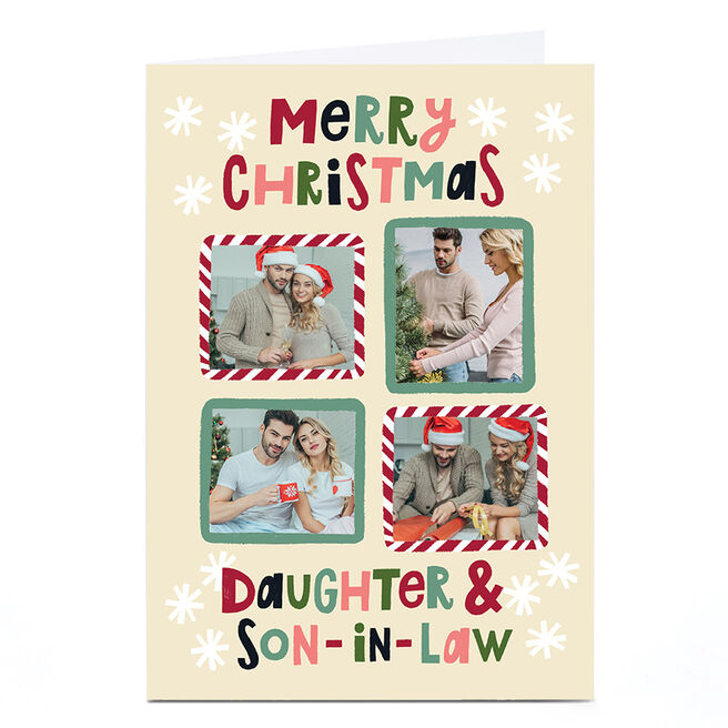 Photo Stevie Studio Christmas Card - 4 Festive Frames, Daughter and Son in Law