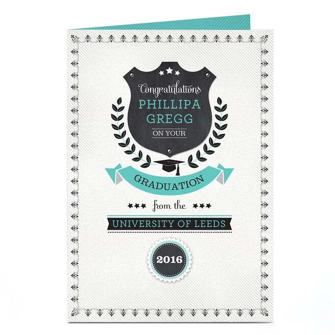 Personalised Graduation Card - Shield