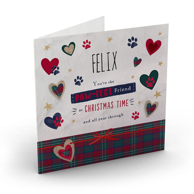 Personalised Christmas Card - Paw-Fect Friend