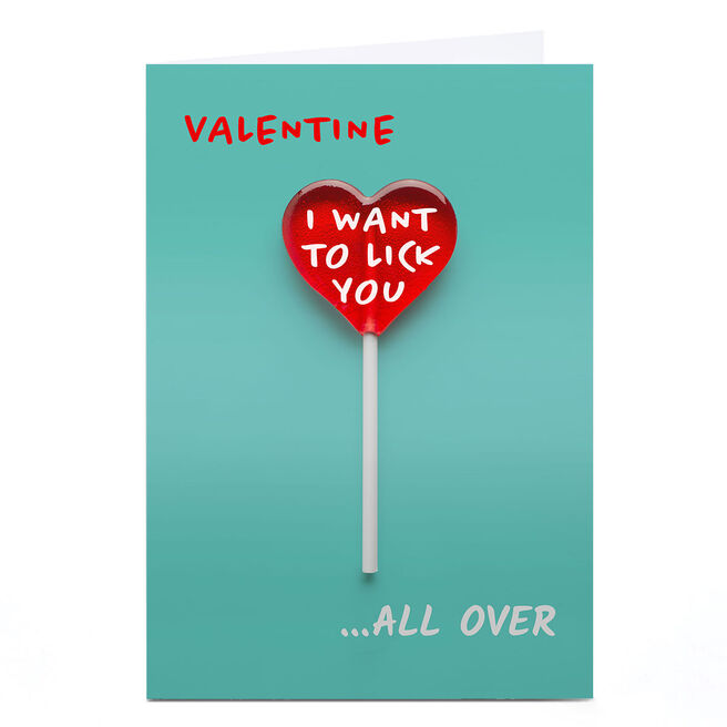 Personalised Get Carter Valentine's Day Card - Naughty Lollipop