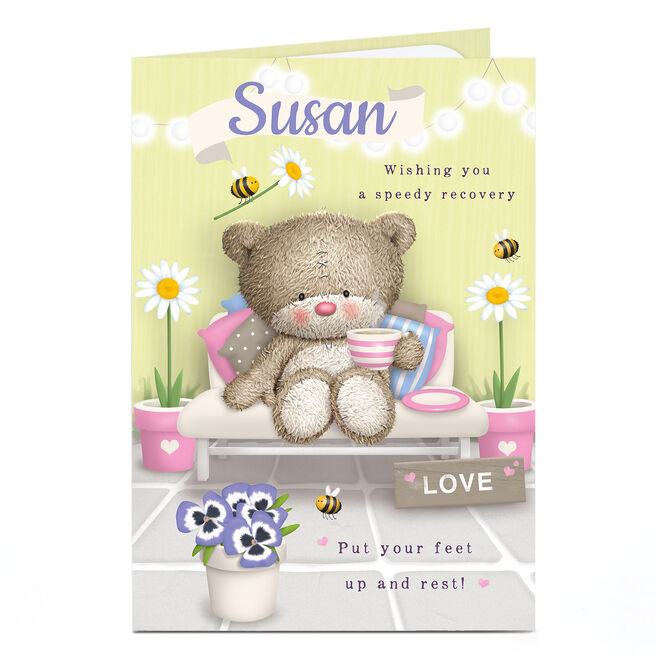 Personalised Hugs Get Well Soon Card - Speedy Recovery