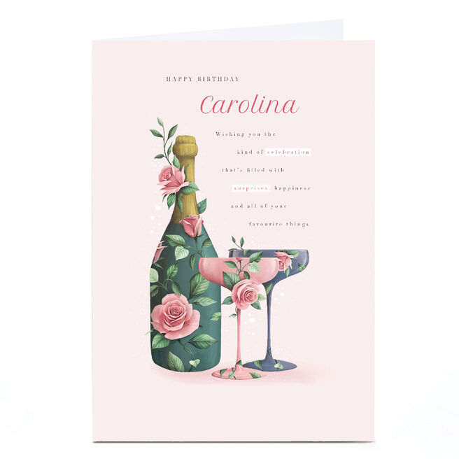 Personalised Birthday Card - Floral Drinks