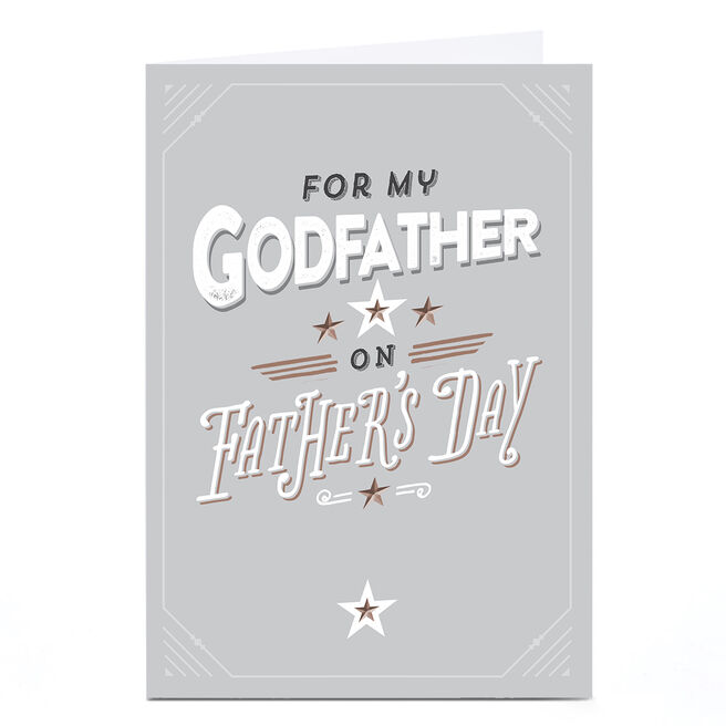 Personalised Father's Day Card - Stars on Father's Day, Godfather
