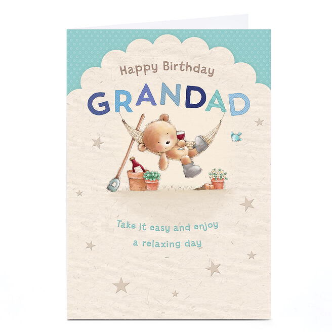 Birthday Card - Gardening Bear Hammock, Grandad