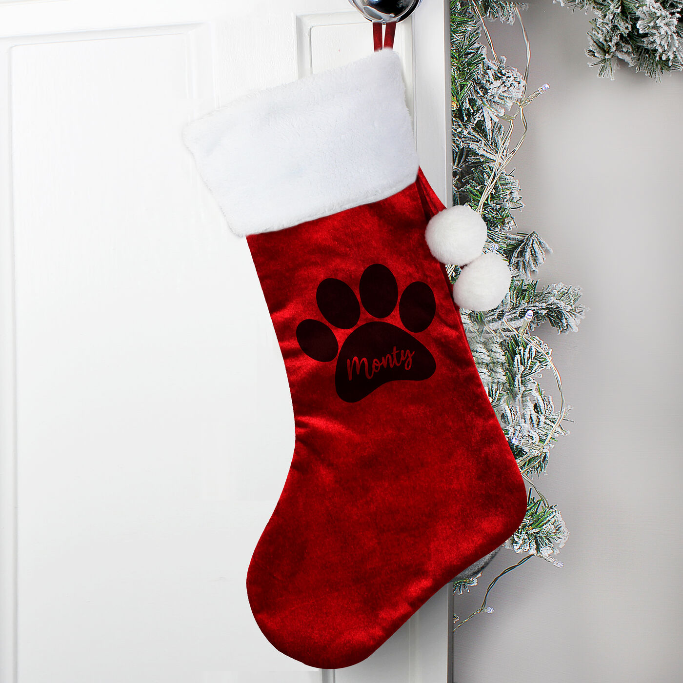 Buy Personalised Paw Print Red Stocking for GBP 14.99 | Card Factory UK