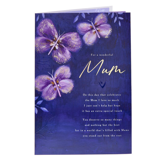 Mum Purple Butterflies Mother's Day Card