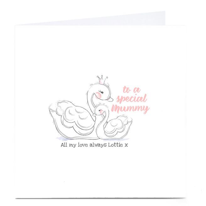 Personalised Rachel Griffin Mother's Day Card - Special Mummy Swan
