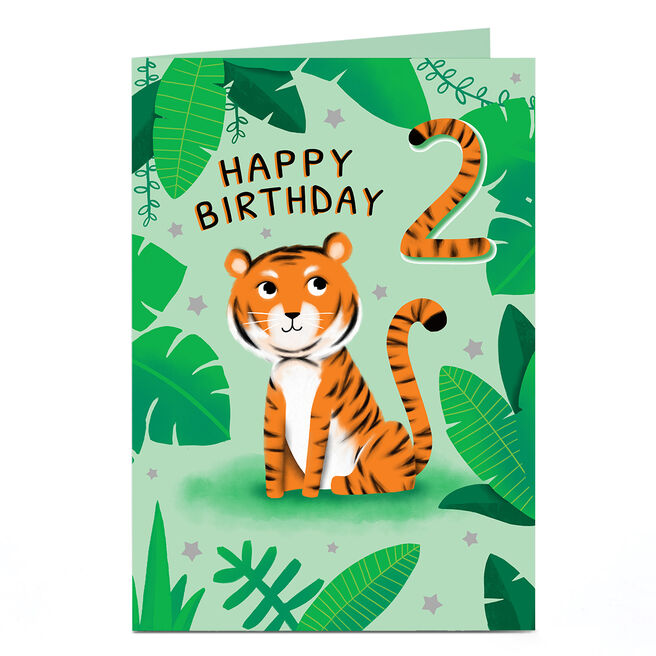Personalised Editable Age Card - Tiger Birthday