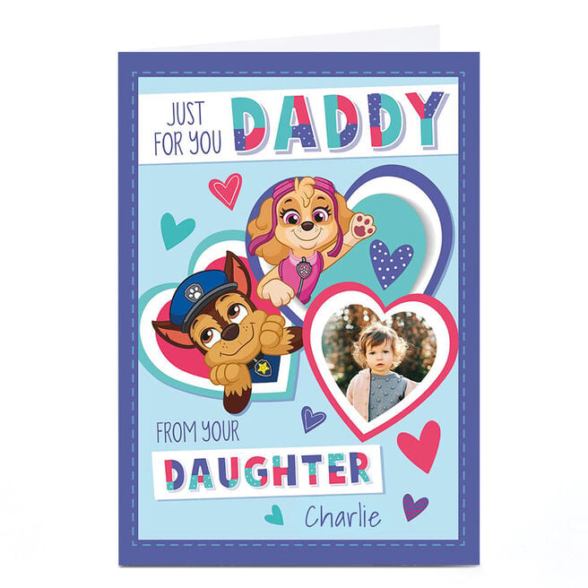 Photo Paw Patrol Valentine's Day Card - Daddy From Daughter