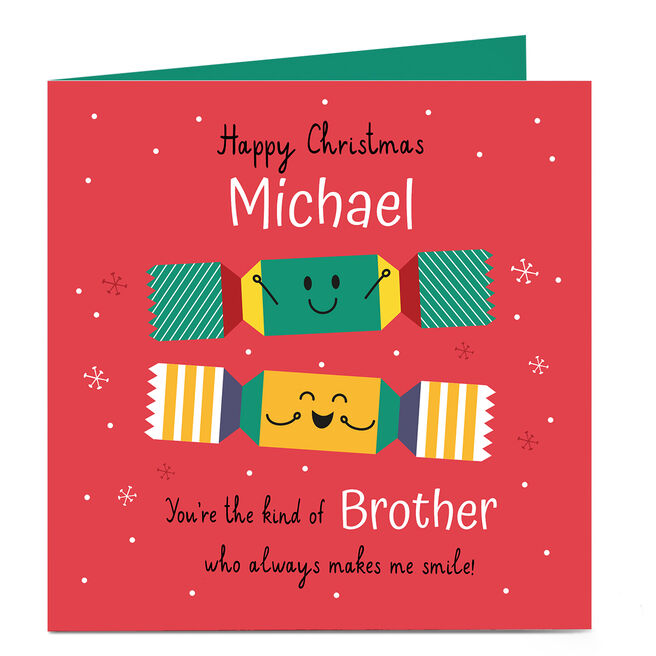 Personalised Christmas Card - Christmas Crackers, Brother