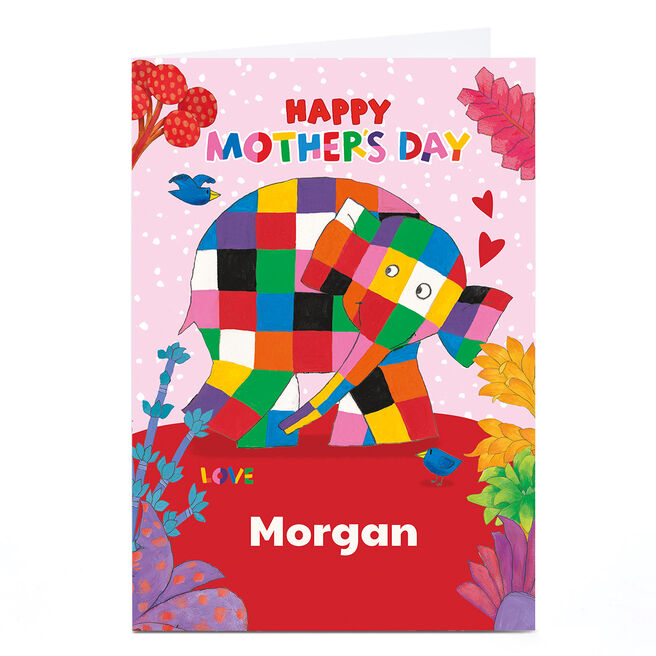 Personalised Elmer The Elephant Mother's Day Card - Any Recipient