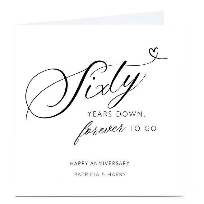 Personalised 60th Anniversary Card - Sixty Years Down