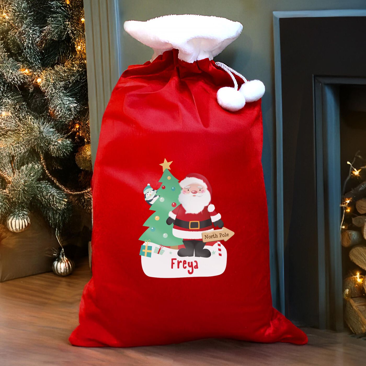 Buy Personalised Santa Luxury Pom Pom Red Sack for GBP 19.99 | Card ...