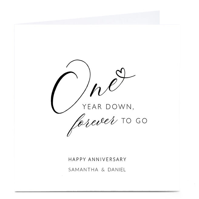 Personalised 1st Anniversary Card - Forever To Go