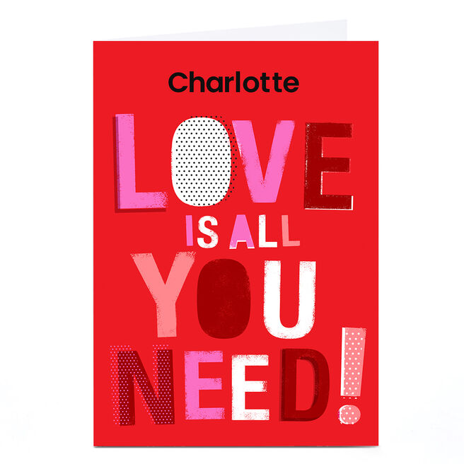 Personalised Hello Munki Valentine's Day Card - Love Is All You Need
