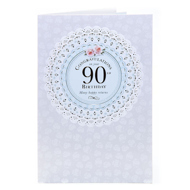 90th Birthday Card - Many Happy Returns