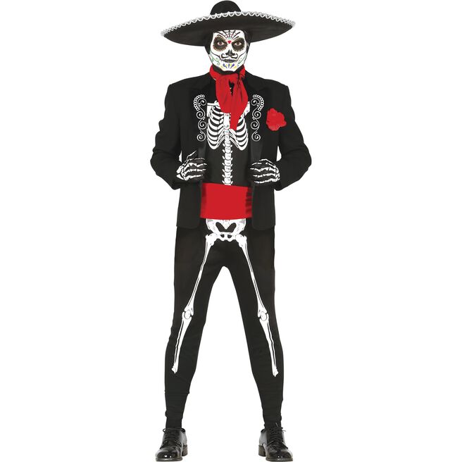 Mexican Skeleton Adult Fancy Dress Costume 