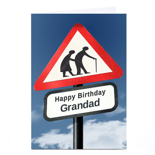 Personalised Birthday Card - Old People Road Sign