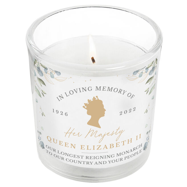 Personalised Commemorative Queen Elizabeth II Small Candle Jar